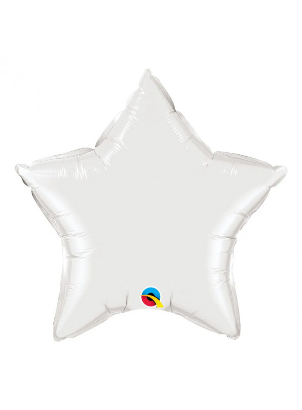 Balão Metalizado Estrela Branca Qualatex – 1 unidade