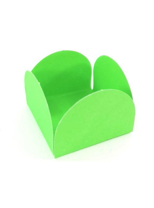 Forminhas para Doces 4 Pétalas Verde Limão 3,0cm x 2,0cm 50 unidades