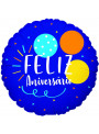 Balão Metalizado Feliz Aniversário Azul 18 Polegadas 45cm Cromus Balloons