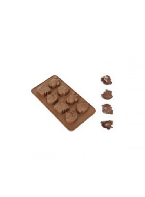 Forma Molde de Silicone para Chocolate Avião Carro Navio Trem Silver Chef