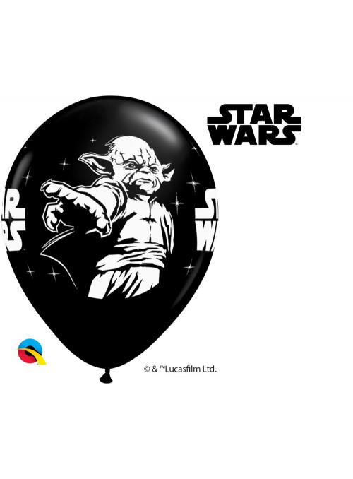 Balão de Látex Star Wars Preto 11 Polegadas 28cm Qualatex 5 Unidades