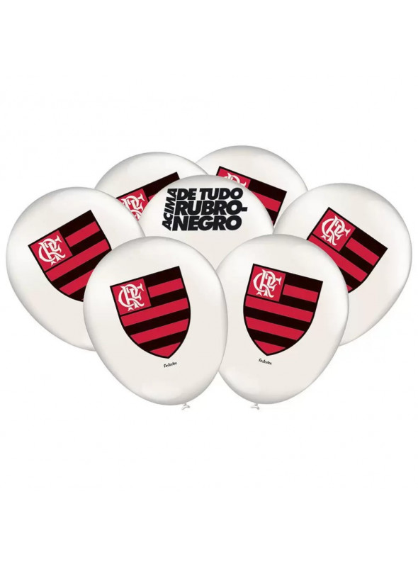 Balões de Látex Time Flamengo 9 Polegadas 23cm Festcolor 25 unidades