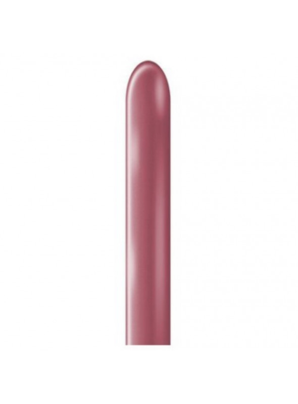 Balão de Látex 260 Canudo Rosa Metallic São Roque 25 Unidades