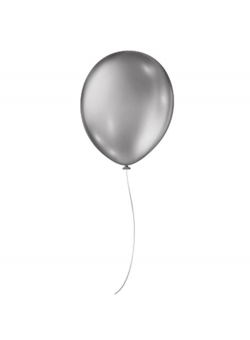 Balões de Látex Prata Metálico 11 Polegadas 28cm São Roque 25 Unidades