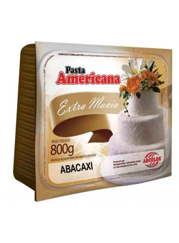 Pasta Americana Sabor Abacaxi 800g Arcolor