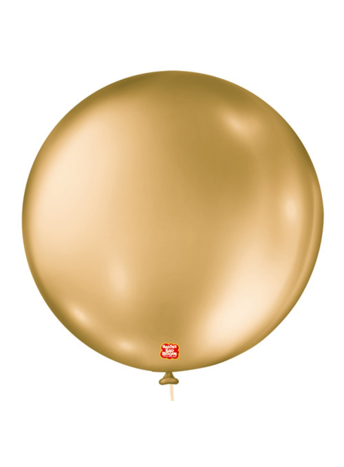 Balões de Látex Dourado Metálico 05 Polegadas 13cm São Roque 25 Unidades