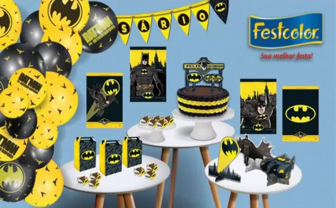 Kit Decorativo Só um Bolinho Festa Batman Festcolor