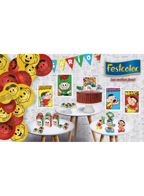 Kit Decorativo Só um Bolinho Festa Turma da Monica Festcolor