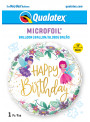 Balão Metalizado Aniversário Fadas e Flores 18 Polegadas 46cm Qualatex