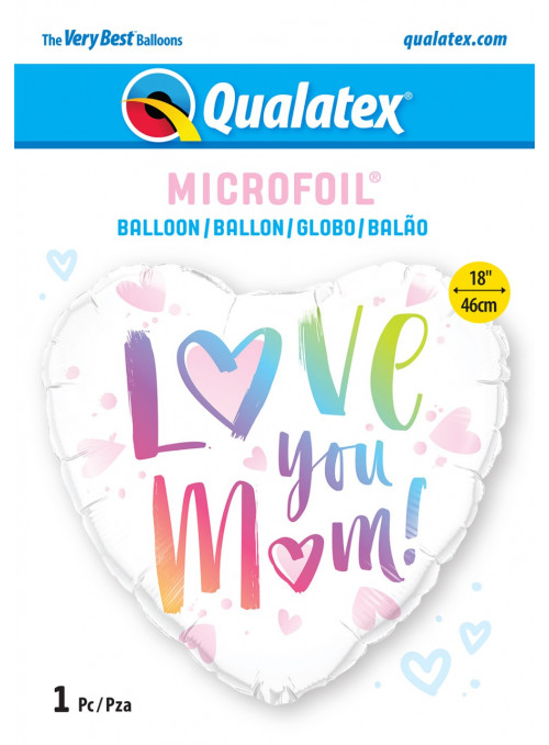 Balão Metalizado Amo Você Mãe 18 Polegadas 46cm Qualatex