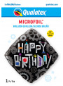 Balão Metalizado Feliz Aniversário Robô 18 Polegadas 46cm Qualatex