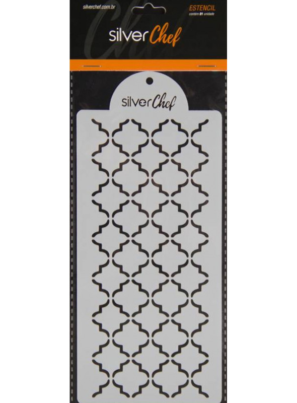 Estêncil de Plástico Molde Vazado Confeitaria Silver Chef