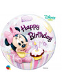 Balão Bubble 1º Aniversário Minnie Baby 22 Polegadas 56cm Qualatex