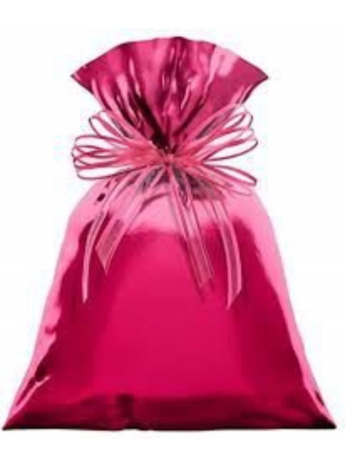 Saco para Presente Rosa Pink Metálico 15cm x 22cm Cromus 50 Unidades