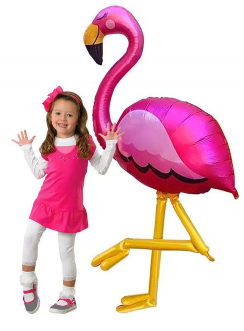 Balão Metalizado Airwalker Flamingo Rosa 68 Polegadas 1m72 Anagram