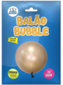 Balão Bubble Bolha Cromado Ouro 24 Polegadas 60cm Mundo Bizarro