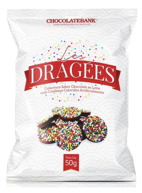 Chocolate Pastilha Dragê Les Dragées Chocolate ao Leite 50g