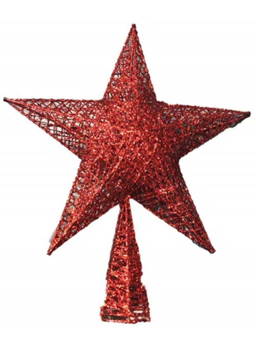Ponteira de Árvore de Natal Estrela Vermelha 25x20cm