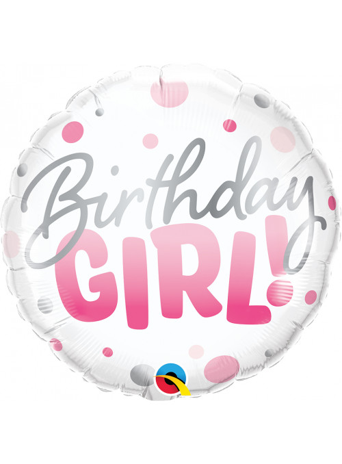 Balão Metalizado Birthday Girl 18 Polegadas 46cm Qualatex