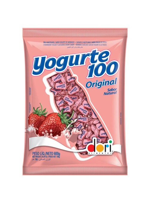 Bala Yogurte 100 Original Sabor Natural 600g Dori Alimentos