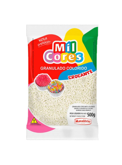 Granulado Crocante Branco Mil Cores 500g