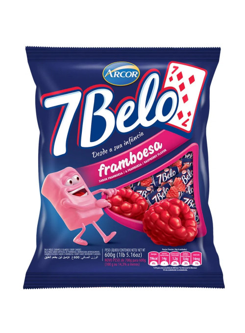 Bala 7 Belo Sabor Framboesa 600g Arcor