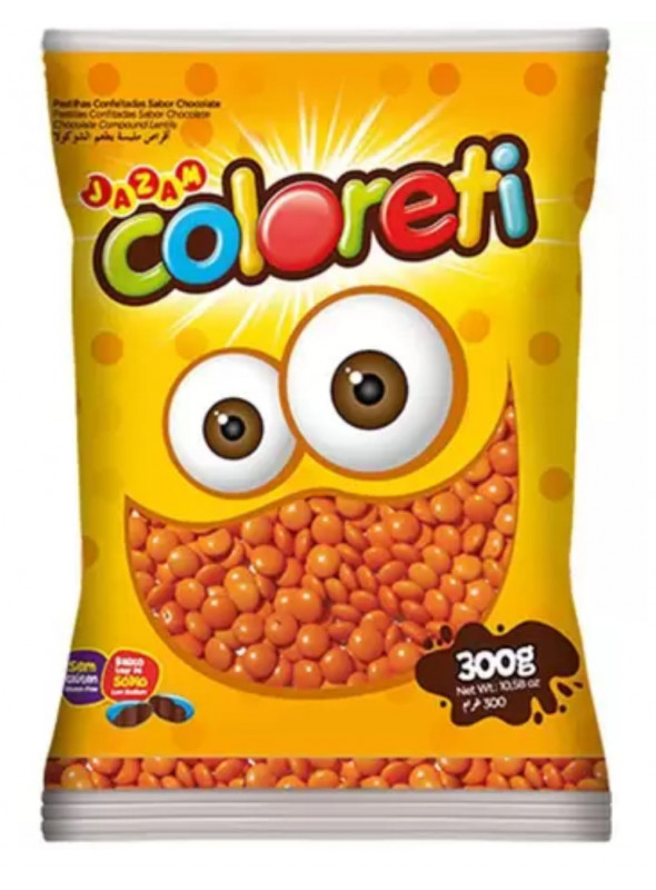 Coloreti Laranja Confeito Sabor Chocolate 300g