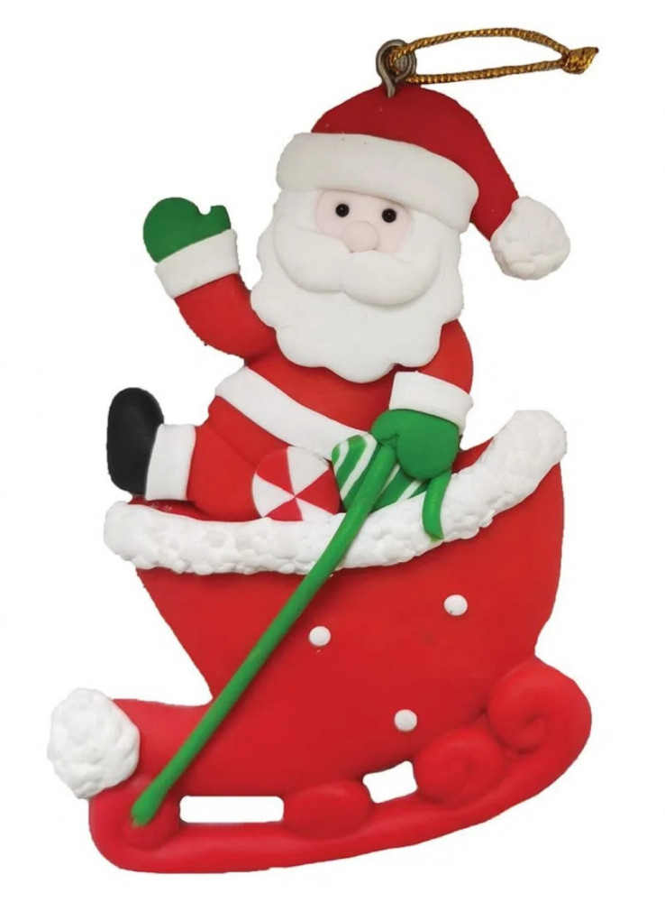 Decoração Árvore de Natal Papai Noel Poliresina 9cm Decoração Árvore de Natal Papai Noel Poliresina 9cm