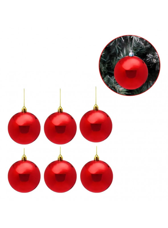 Bola Natalina Árvore de Natal Vermelha 40mm 9 Unidades