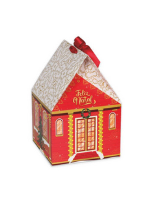 Caixa de Papel Casa Mágica Panetone 500g / 1kg Natal Decora Doces
