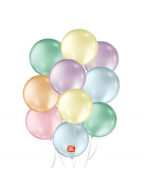 Balões de Látex Perolados Tons Pasteis 5 Polegadas 13cm São Roque 25 Unidades