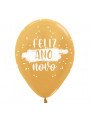 Balão de Látex Feliz Ano Novo Dourado 12 Polegadas 30cm Cromus Balloons 10 Unidades