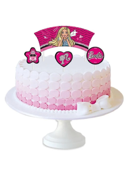 Topper Topo de Bolo Festa Barbie Festcolor 4 Unidades