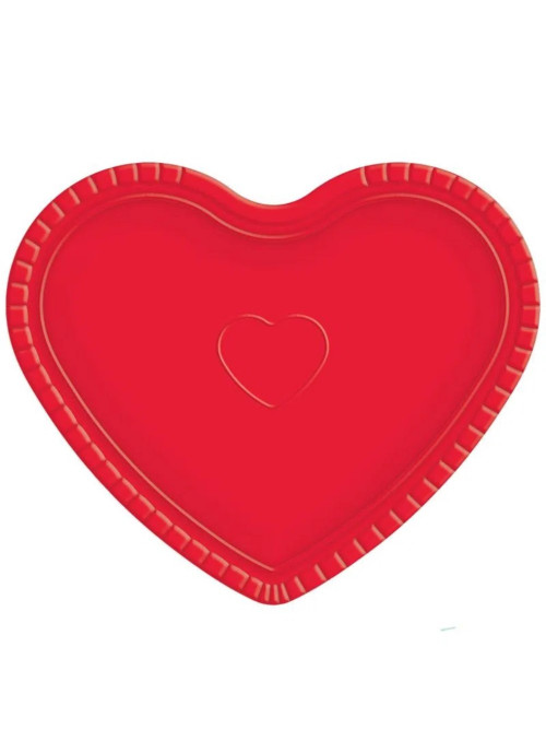Bandeja de Papel Coração Vermelho 35cm x 31cm Ultrafest
