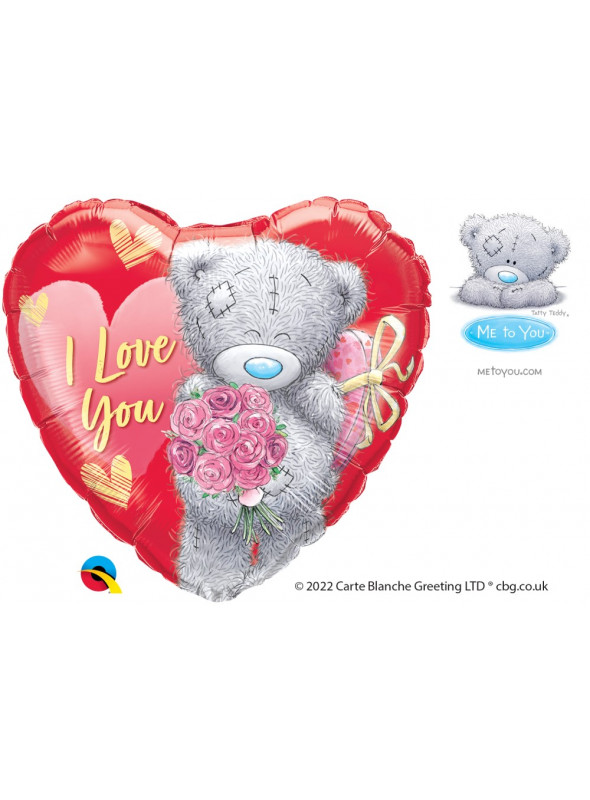 Bal o Metalizado Eu Te Amo Tatty Teddy 18 polegadas 46cm Qualatex
