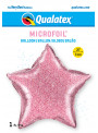 Balão Metalizado Estrela Glitter Rosa 20 Polegadas 51cm Qualatex