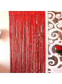 Cortina Metalizada Vermelha 1m x 2m Decoração de Festa Silver Festas