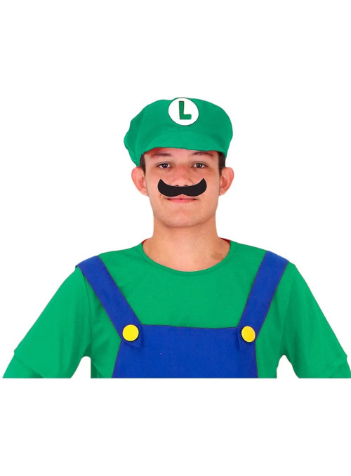 Fantasia Chapéu Luigi Verde Adulto Mario Bros 100% Poliéster