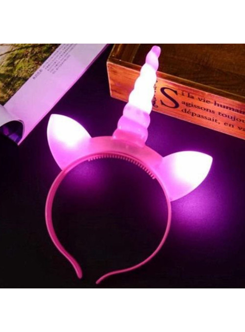 Adereço de Festa Tiara Unicórnio com Luz Luminosa Cores Sortidas Bazar