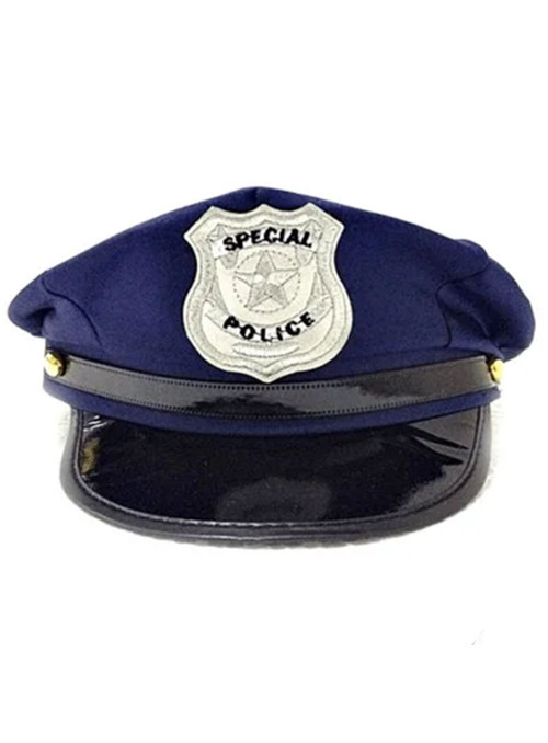 Adereço Festa Chapéu Quepe Policial Azul Fantasia Bazar
