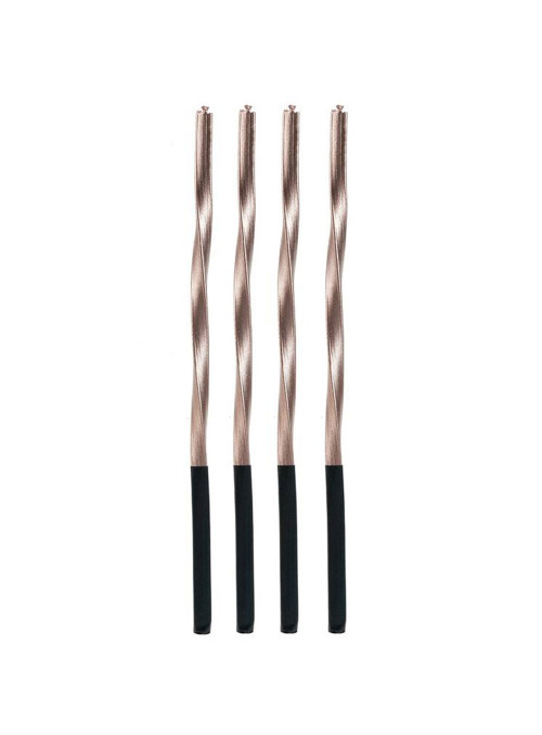 Vela de Aniversário Metalizada Torcida Rose Gold 15cm Silver Festas 4 Unidades