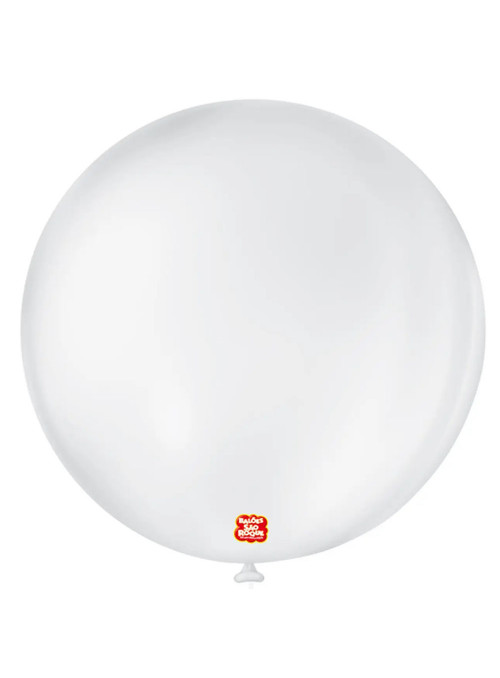 Balão de Látex Branco Polar 5 Polegadas 13cm São Roque 50 Unidades