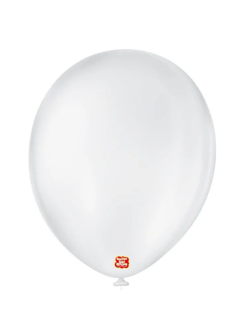 Balão de Látex Branco Polar 11 Polegadas 28cm São Roque 50 Unidades