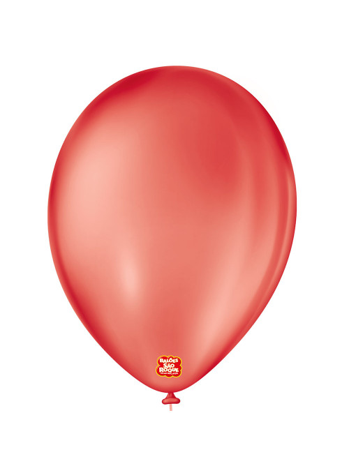 Balão de Látex Vermelho Quente 11 Polegadas 28cm São Roque 25 Unidades