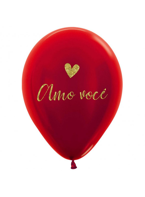 Balões de Látex Amo Você Dia dos Namorados 12 Polegadas 30cm Sempertex 10 Unidades