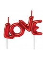 Vela Decorativa Love Vermelha 8,5cm Dia dos Namorados Casamento Silver Festas