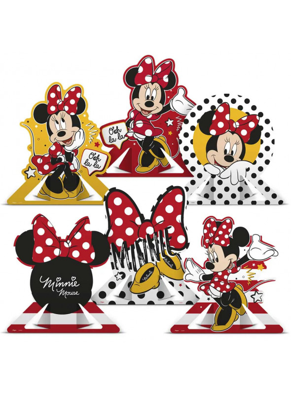 Decoração de Mesa Festa Minnie Mouse Vermelha Regina Festas 6 Unidades