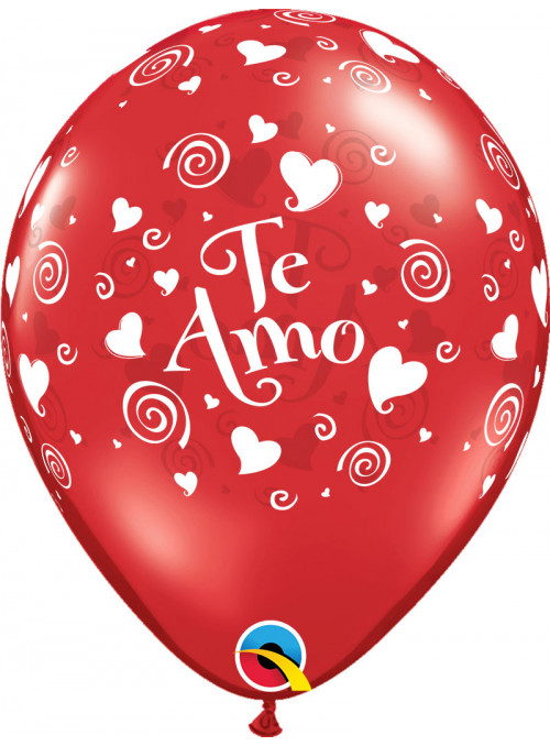 Balão de Látex Te Amo Dia dos Namorados 11 Polegadas 28cm Qualatex 10 Unidades