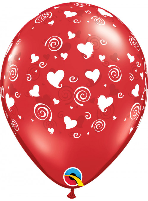Balão de Látex Te Amo Dia dos Namorados 11 Polegadas 28cm Qualatex 10 Unidades