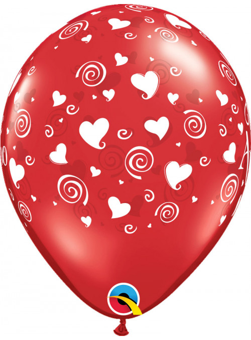 Balão de Látex Te Amo Dia dos Namorados 11 Polegadas 28cm Qualatex 10 Unidades